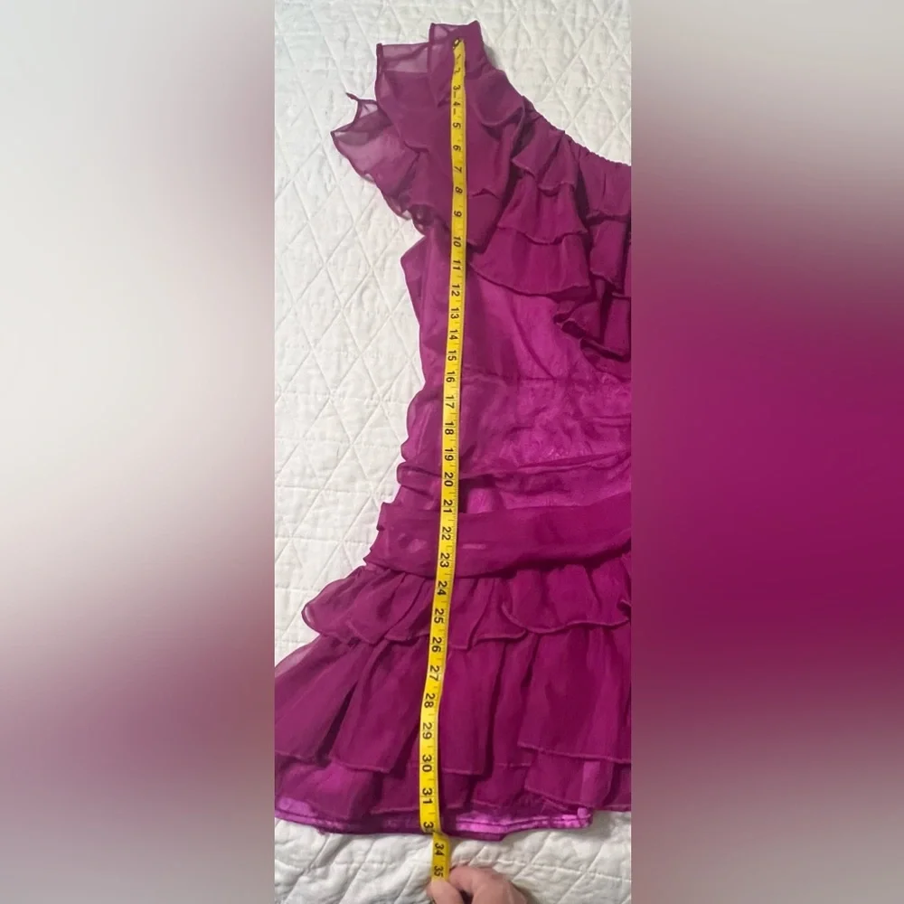 DO+BE Magenta Ruffle One Shoulder Mini Dress Size Small